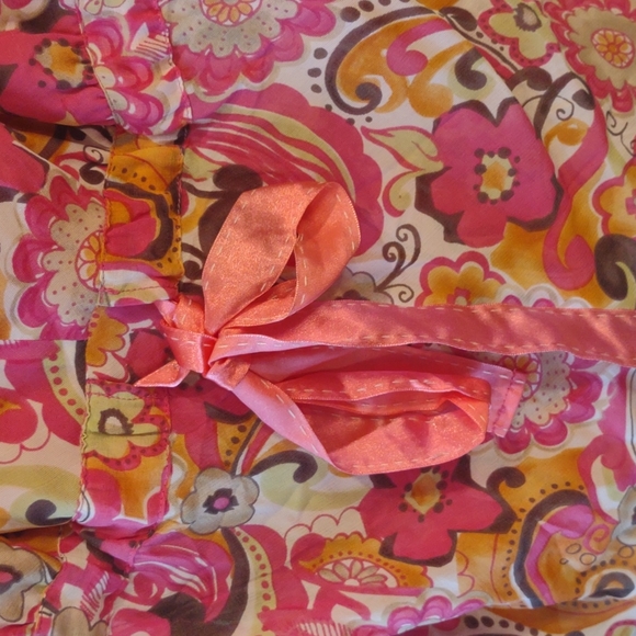 y2k floral Sigrid Olsen flowy tank with bow detail - Picture 5 of 8